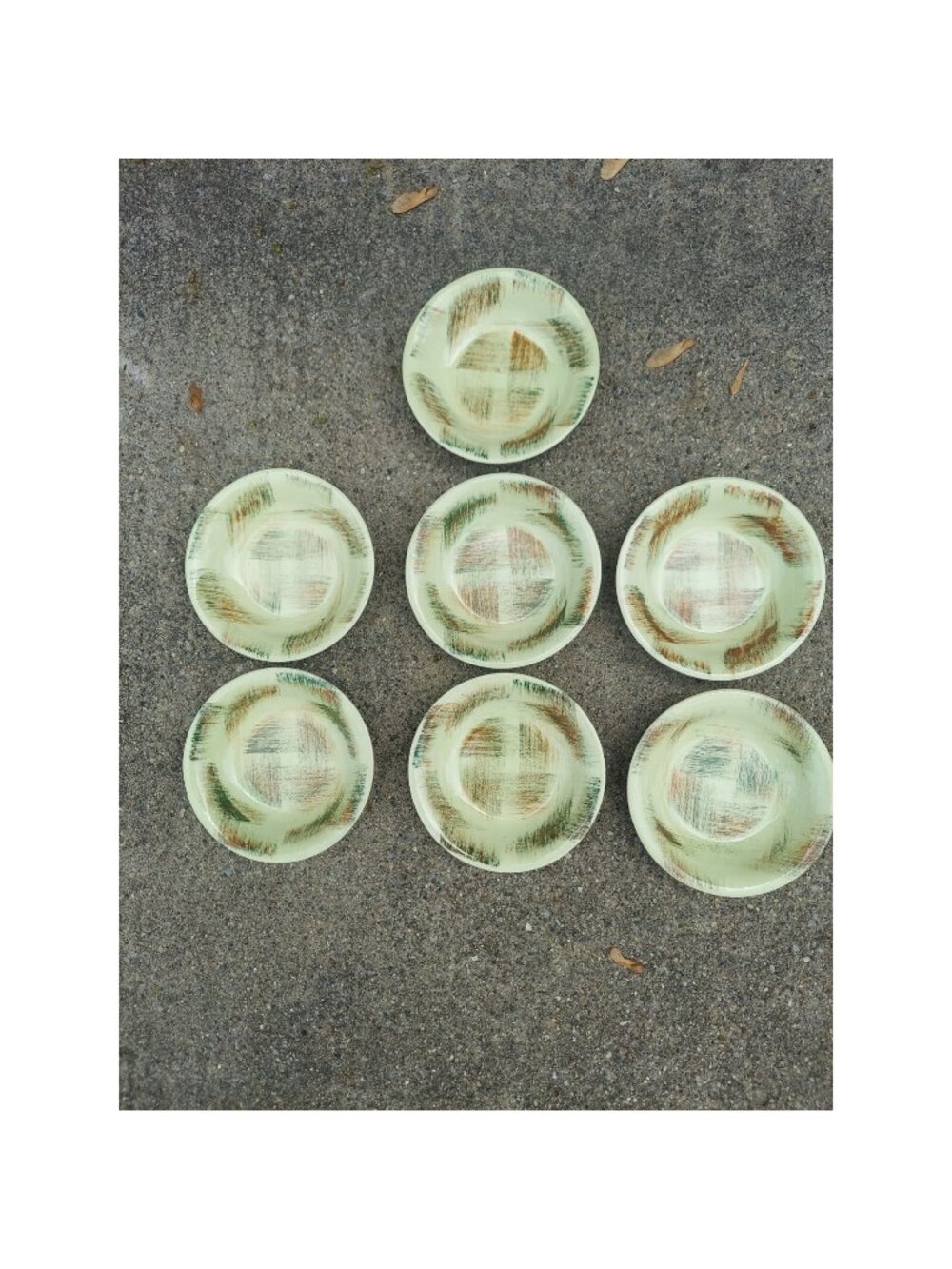 7 Vernon Kilns Raffia 5 5/8" Berry / Fruit Bowls